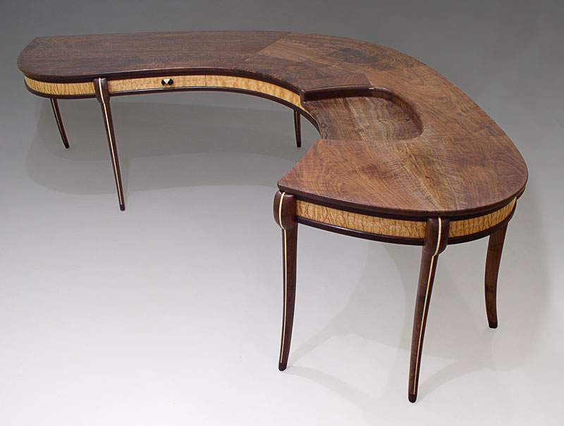 Jim's Desk - Claro Walnut, Quilted Maple